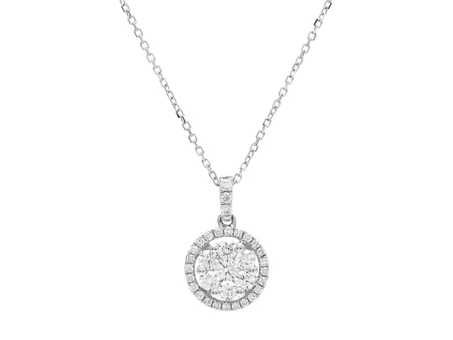 HÄNGE/KEDJA, 18K vitguld, briljantslipade diamanter ca 0,60 ctv, ca W/VS-SI, längd 46 cm, vikt 2,6 g.