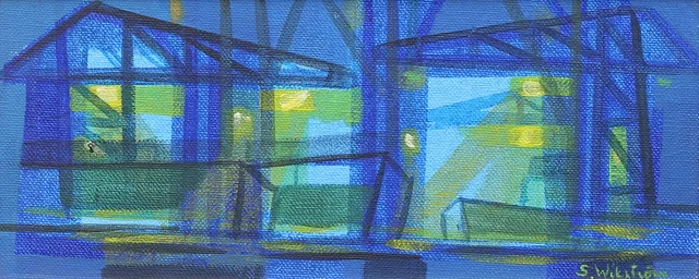 STURE WIKSTRÖM. (1921-1993) Stockholm/Gamleby. "Göteborgs hamn", olja på pannå, signerad.