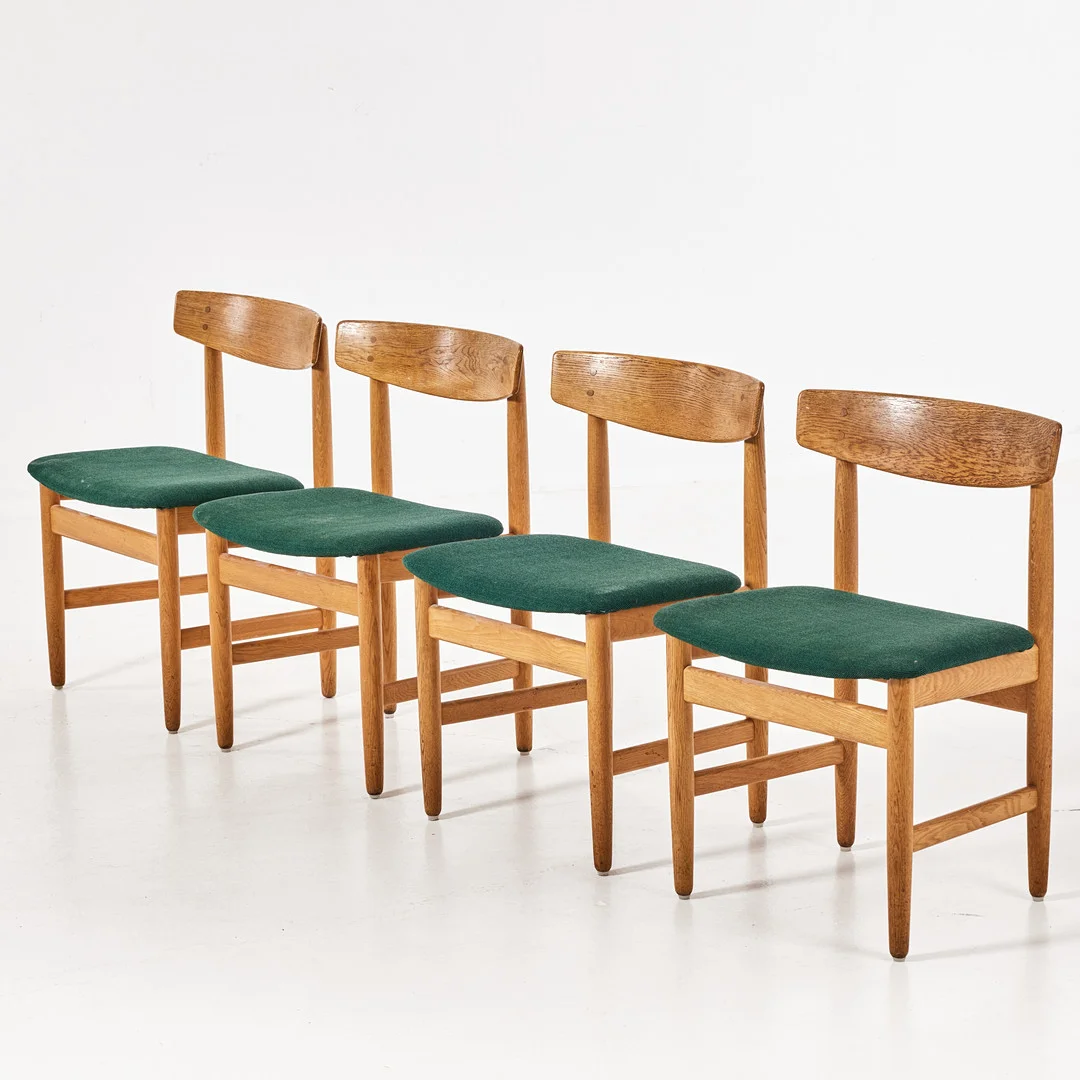BØRGE MOGENSEN. "Öresund", stolar, 4 st, Karl Andersson & Söner, Bra Bohag, ek, formgivningsår 1955. — Armchairs & Chairs — Stockholms Auktionsverk Magasin 5