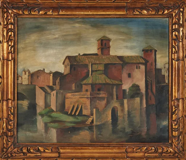 HADAR JÖNZÉN (1885-1977). Tiberön, olja på duk, signerad och daterad -28.