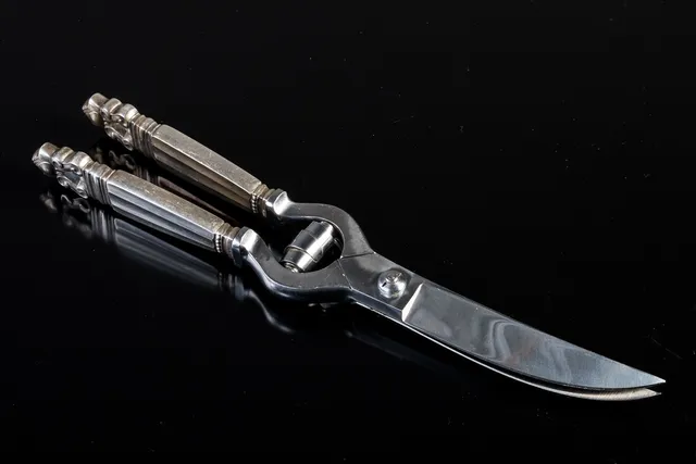 Johan Rohde for Georg Jensen. Konge/Acorn fjerkræssaks af Sterling sølv