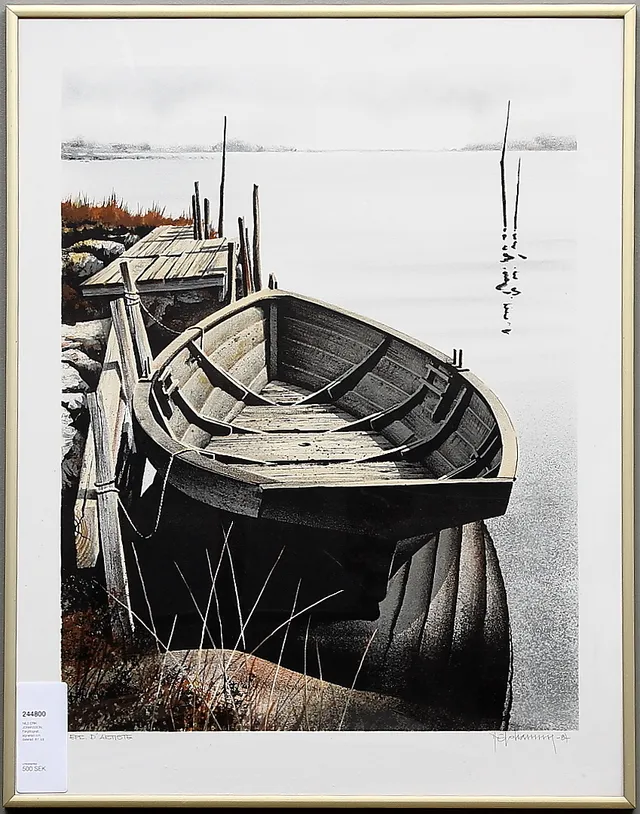 NILS ERIK JOHANSSON. Färglitografi, signerad och daterad -87.