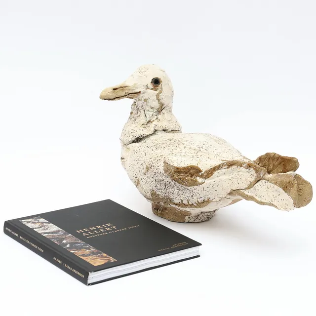 HENRIK ALLERT. skulptur, fågel, stengods, unik, signerad Henrik Allert, bok om konstnären medföljer.