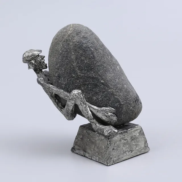 HENRY GUSTAFSSON. "Lyftet". Skulptur, tenn och sten, signerad och daterad -03. OBS storlek.