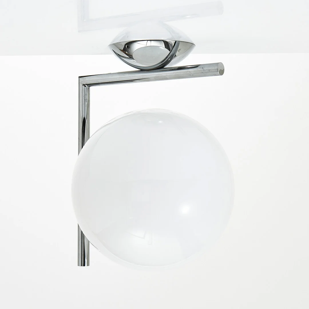 MICHAEL ANASTASSIADES. Flos, "IC Lights Ceiling/Wall 1", formgiven 2014, opalglas kupa, kromat metall. — Wall Lights — Stockholms Auktionsverk Magasin 5