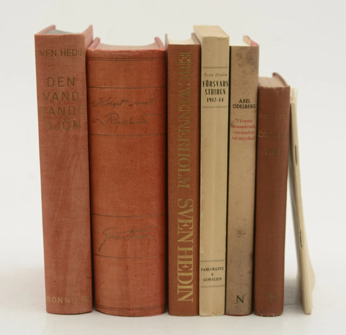 SVEN HEDIN. Böcker av och om Sven Hedin, 7 vol. — Books — Connoisseur Bokauktioner