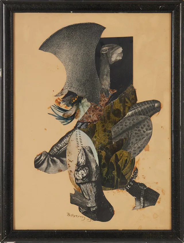 RAGNAR VON HOLTEN. Kompositioner, 3 st, blandteknik med collage, signerade , bland annat daterade -60 / -69.