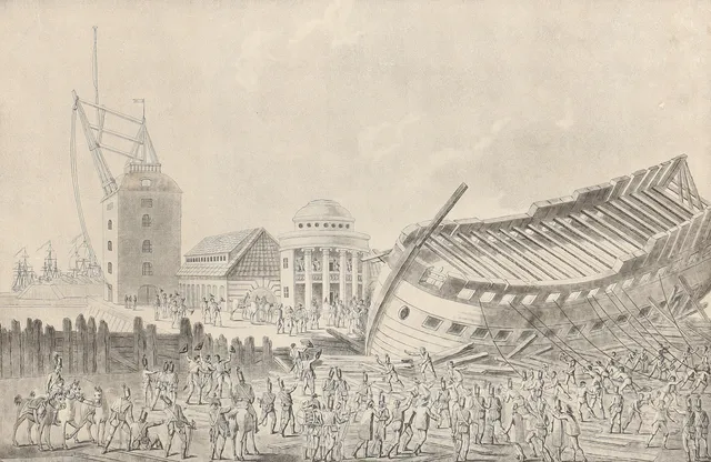 GRAFISKT BLAD, "Den Engelske Nations Skinsel udövet paa Nyholm 1807".