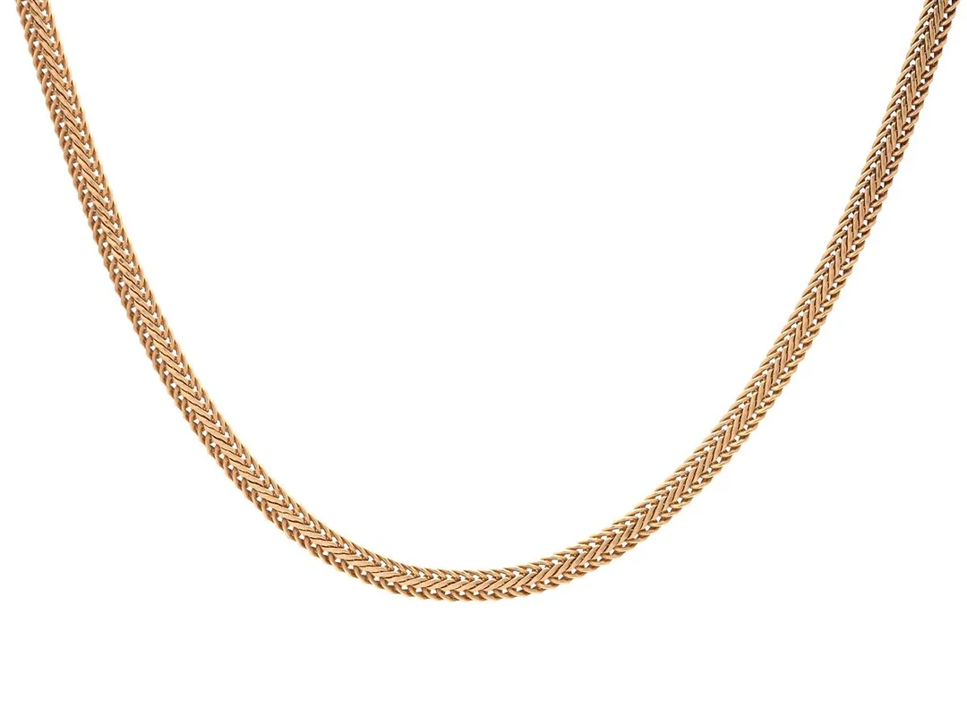 COLLIER, 18K guld, fantasilänk, bredd 3,6 mm, längd 43 cm, vikt 12 g. — Smycken/Collier — Kaplans