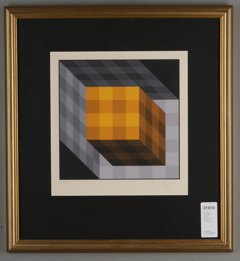 VICTOR VASARELY. serigrafi, signerad och numrerad 137/267. — Engravings & Prints — Auktionshuset Kolonn