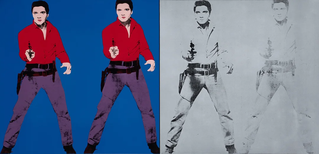 ANDY WARHOL (USA, 1928-1987). (efter), "Elvis I and II" (Art Gallery of Ontario Poster), färgserigrafi 1978. — Engravings & Prints — Crafoord Auktioner Stockholm