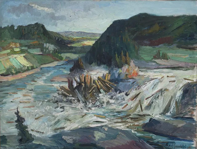KARL SUNDSTRÖM. Landskap, olja på pannå, signerad.
