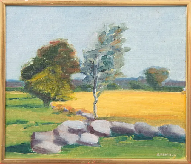 SUNE FONDELL. OLJA på pannå, signerad, 1900-tal.