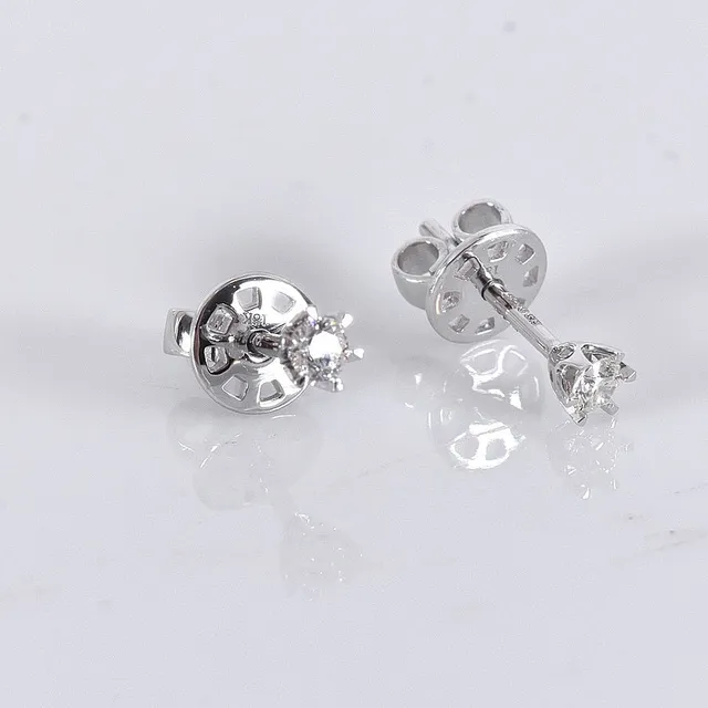 ENSTENSÖRHÄNGEN, 0,17ct, vitguld 18K.