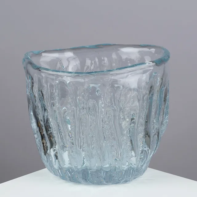 PER LÜTKEN. Unique glass vase incl. the book: “GLAS ER LIFE”, wet clay form, Holmegaard Glasverk, Denmark, 1984, (1+1).