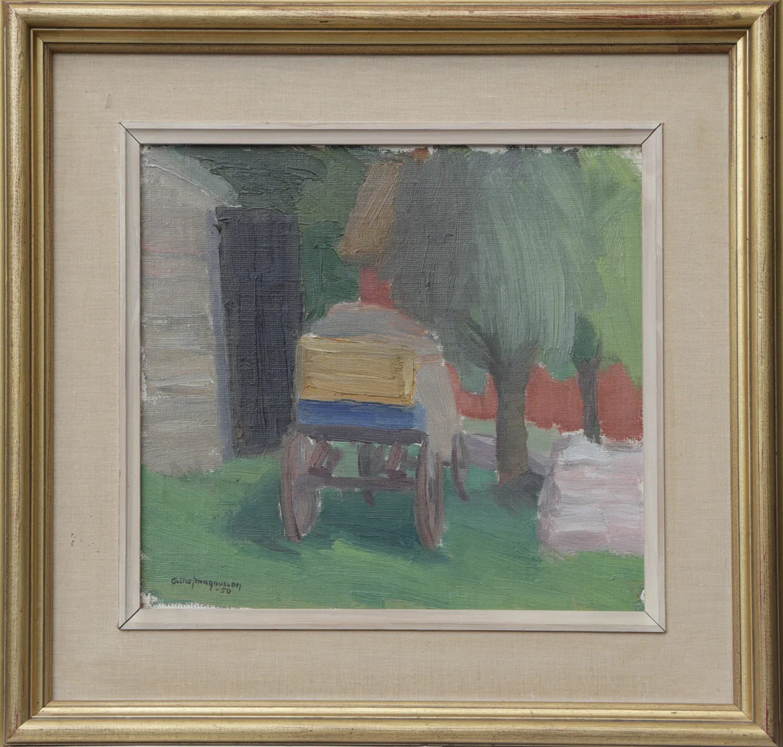 GILLIS MAGNUSSON. OLJA, på pannå, signerad, 1950. — Paintings — Kalmar Auktionsverk