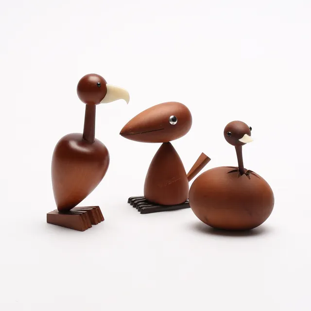 SKULPTURER, 3 st, teak, "Royal Pet", Senshukai, Japan, 1960-tal.