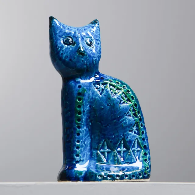 ALDO LONDI. Katt, "Rimini Blu", Bitossi, Italien.
