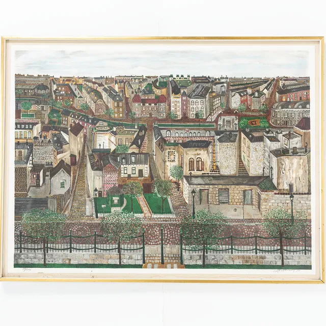 ARVID WIDERBERG. Stadsmotiv, färglitografi, signerad och numrerad 70/350.
