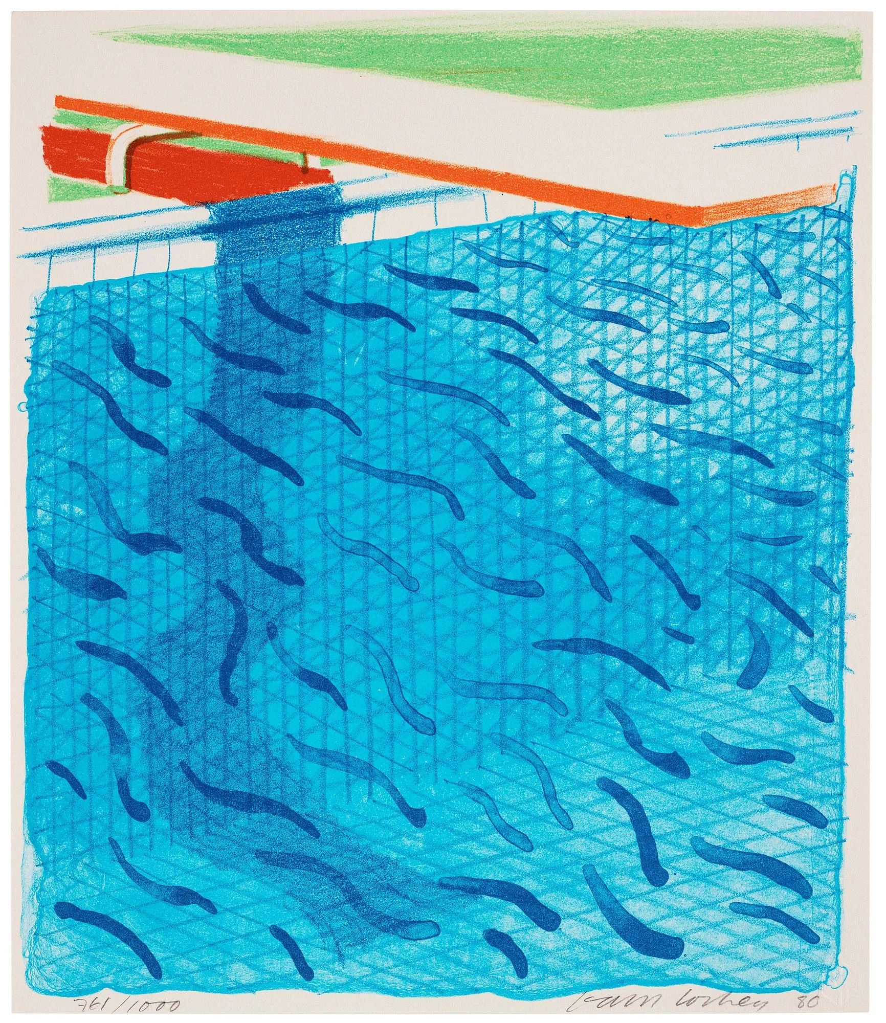 David Hockney, "Pool Made with Paper and Blue Ink for Book". — Bukowskis