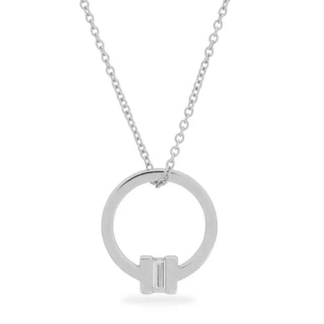 TIFFANY & CO. ' T Collection, ' Circle halskæde af 18 kt hvidguld prydet med baguette diamant 0,06 ct.