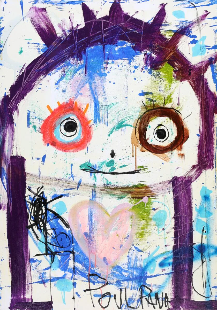Poul Pava: Untitled. Signed Poul Pava and on the back. Mixed media on canvas. 100×70 cm. — Modern Paintings/Contemporary — Bruun Rasmussen