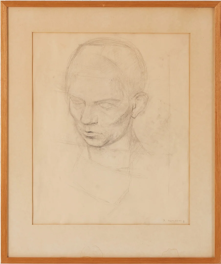 RAGNAR SANDBERG. Porträtt, blyerts. — Drawings — Stockholms Auktionsverk Magasin 5
