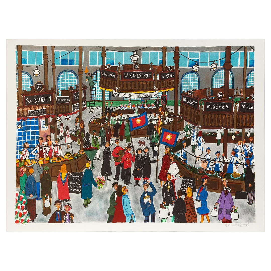 MARIKA LANG. Färglitografier, fyra stycken. — Engravings & Prints — Stockholms Auktionsverk Göteborg
