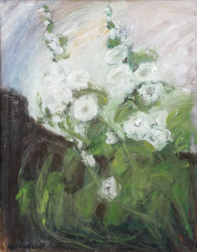 GUNNEY WAHLQUIST. Blommor, olja på duk, signerad.