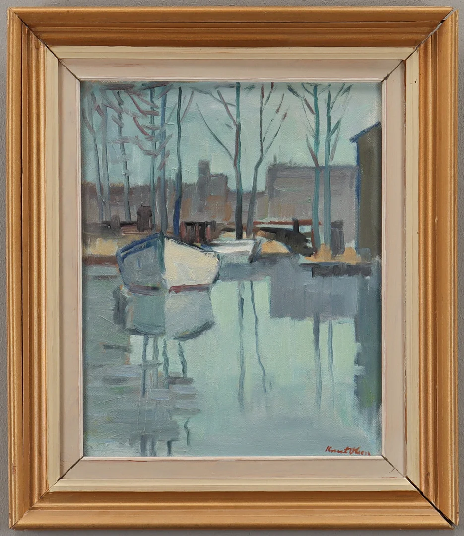KNUT OLSON. "Landskap med båt". — Paintings — Karlstad Hammarö Auktionsverk
