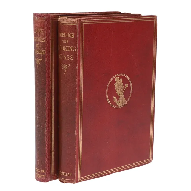 LEWIS CARROLL. Alice's Adventures in Wonderland, Tenth Thousand, 1868; Through the Looking-Glas, and What Alice Found There, Thirty-Eighth Thousand, 1873 (2).