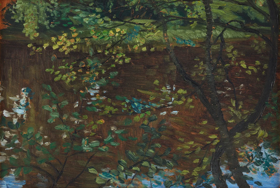 HELMER OSSLUND. Träden vid ån. — Paintings — Stockholms Auktionsverk Fine Art