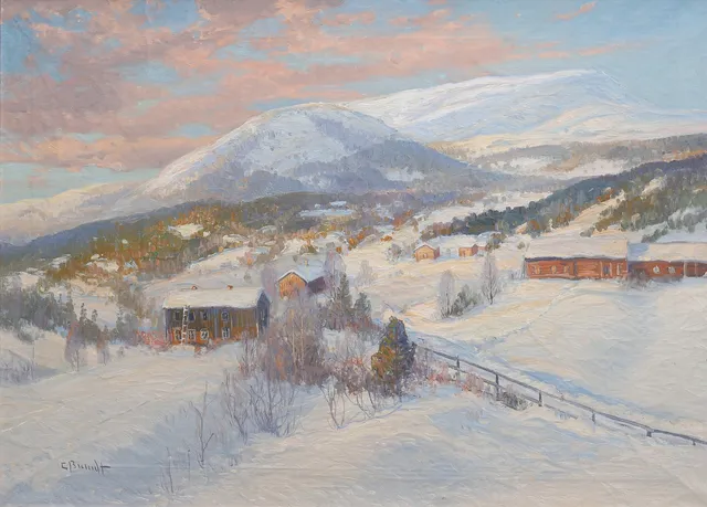 CARL BRANDT. VINTERLANDSKAP MED ÅRESKUTAN.