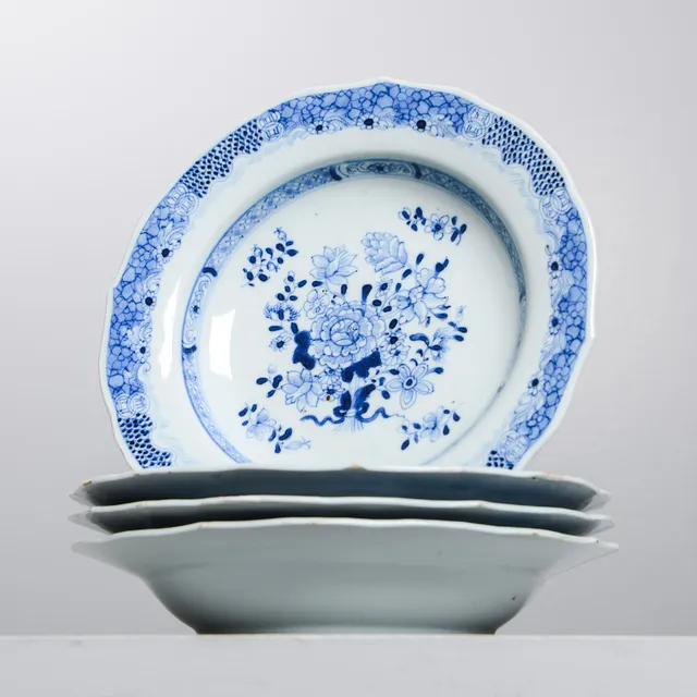 DJUPA TALLRIKAR, 4 st, Kina, 1700-tal.