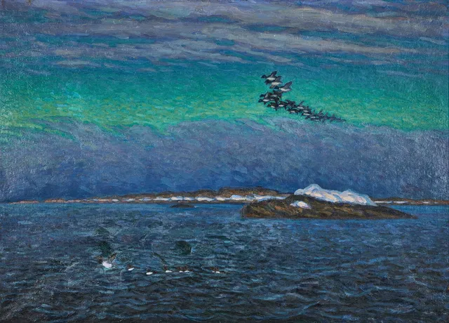 AXEL SJÖBERG (1866-1950). "Tidig vår".