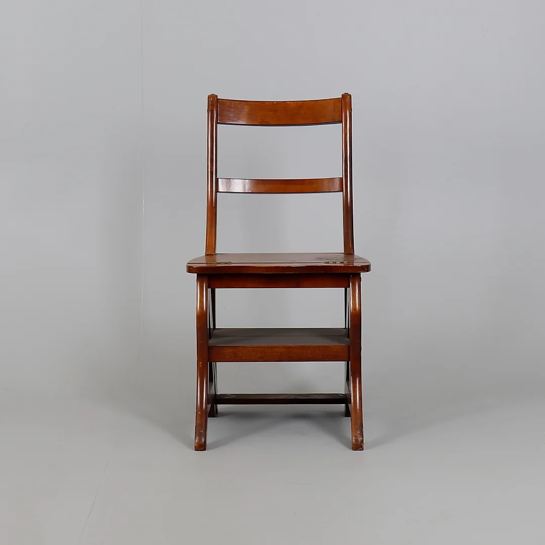A HARDWOOD METAMORPHIC LIBRARY CHAIR. — Armchairs & Chairs — Dreweatts Online