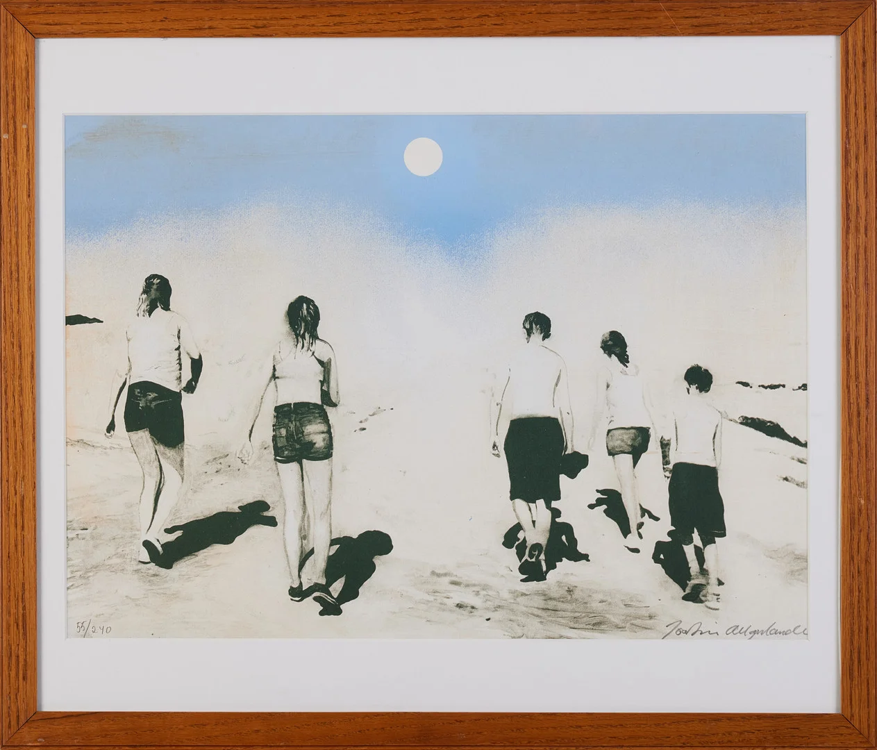 JOAKIM ALLGULANDER. "Moonwalkers", signerad Joakim Allgulander, numrerad 55/240, färglitografi. — Engravings & Prints — Stockholms Auktionsverk Magasin 5