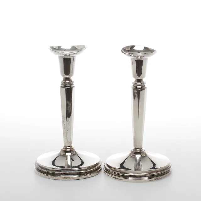 LJUSSTAKAR, 1 par, silver, Eric Löfman, MGAB, Uppsala.
