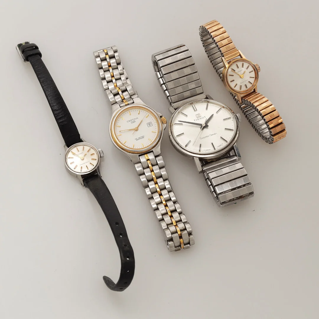 ARMBANDSUR, 4 st, Tissot och Certina. — Wristwatches — Växjö Auktionskammare