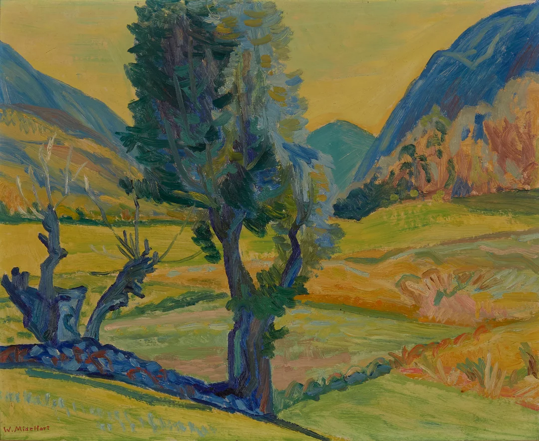 Midelfart, Willi — "Forsommer - Flatdal, Telemark" 1941 — Kunst/Maleri — Blomqvist
