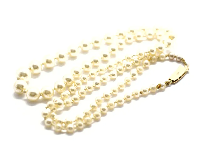 Pärlcollier med lås 18K 60cm