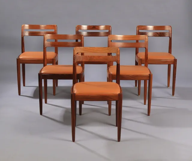 Henry Walter Klein. A set of 6 rosewood chairs