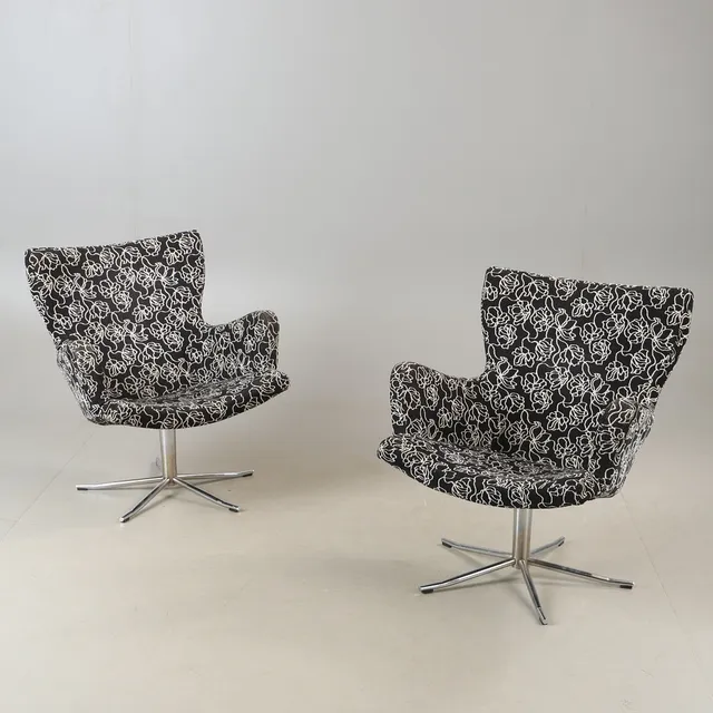 JAN EKSTRÖM. Fåtöljer, 1 par, ”Gyro”, textilklädsel, Conform.