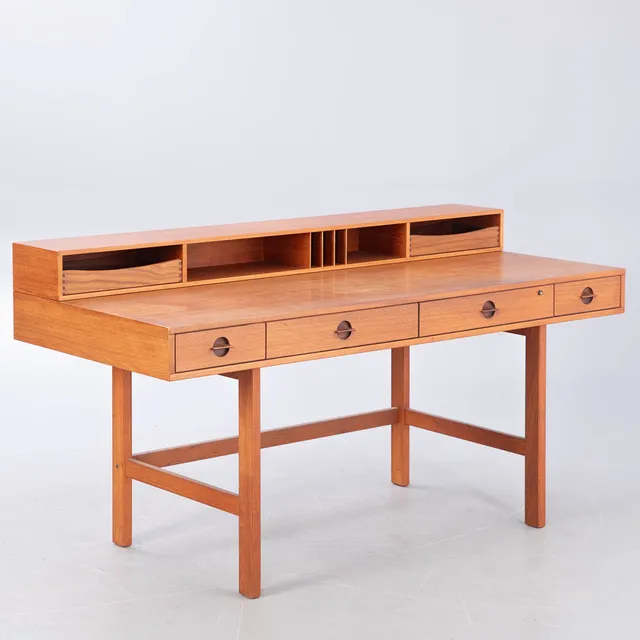 JENS QUISTGAARD. freistehender Schreibtisch "Flip Top", Løvig, Dänemark, 1960er Jahre.