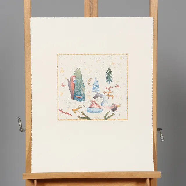HELMTRUD NYSTRÖM. LITOGRAFI, "Resa till Lappland-berg", signerad, daterad 1989, samt numrerad 98/125.