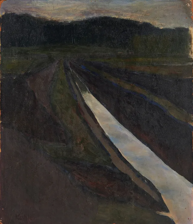 CARL KÖHLER. Landskap, olja på pannå, signerad.