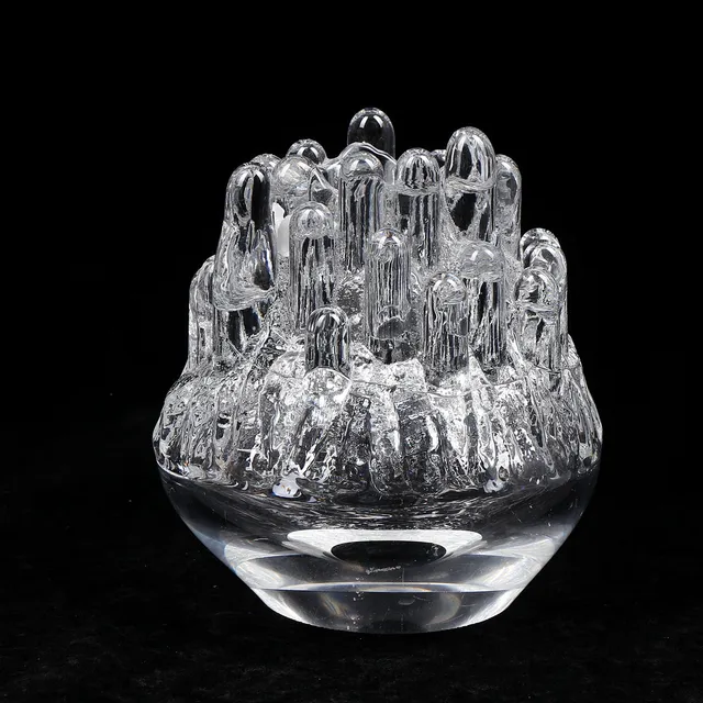 GÖRAN WÄRFF. Ljuslykta, "Polar", glas, Kosta.