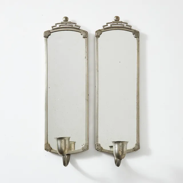 SPEGELLAMPETTER, ett par, tenn, stämplade Svenskt tenn, art deco, 1930-tal.