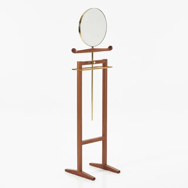 MICHAEL ANASTASSIADES. Herrbetjänt, för Firma Svenskt Tenn, mahogny och mässing, med spegel.