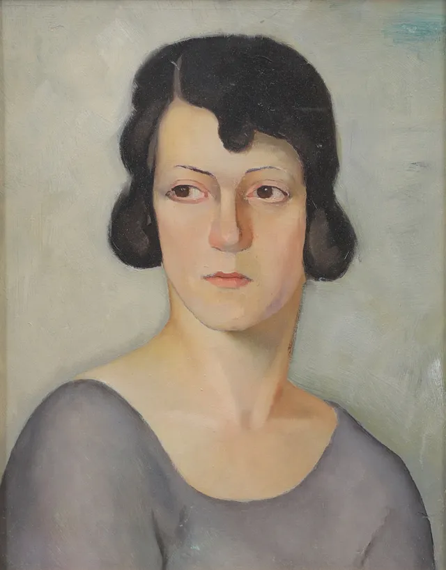 GUSTAF SVENSSON. "Anna", olja på pannå, signerad.